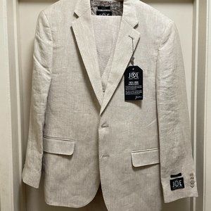 JOE Joseph Abboud Linen Slim Fit Suit Separates, Tan, 42S, 36W, LG Vest